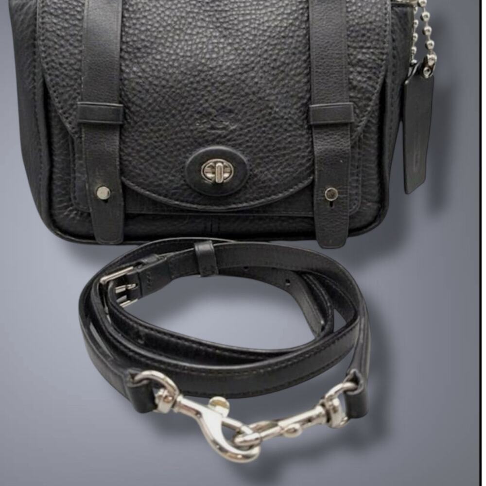 Coach Pebbled Black Leather Shoulder Bag - Picture 3 of 15